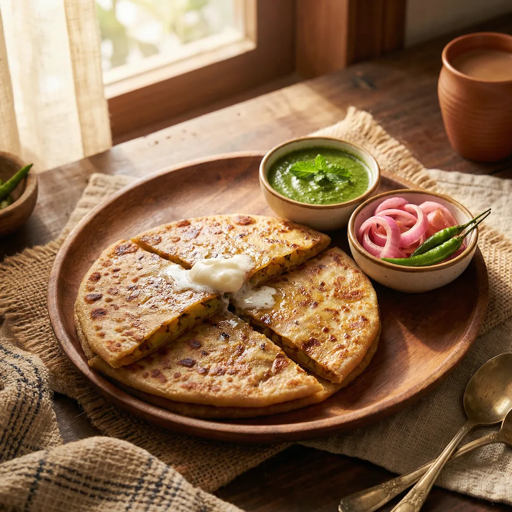 Aloo paratha made with Nandi Atta